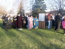 Saying the Bircas HaChamah (Sun Blessing) in the park.