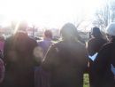 Saying the Bircas HaChamah (Sun Blessing) in the park.