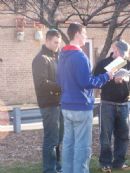 Saying the Bircas HaChamah (Sun Blessing) in the park.