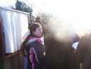 Saying the Bircas HaChamah (Sun Blessing) in the park.