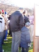 Saying the Bircas HaChamah (Sun Blessing) in the park.