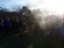 Saying the Bircas HaChamah (Sun Blessing) in the park.